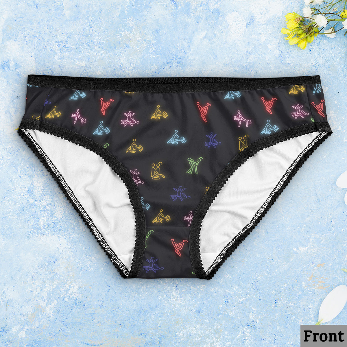 Penchez-moi et tirez-les sur le côté - Culottes pour femmes personnalisées avec bordure en dentelle pour couples