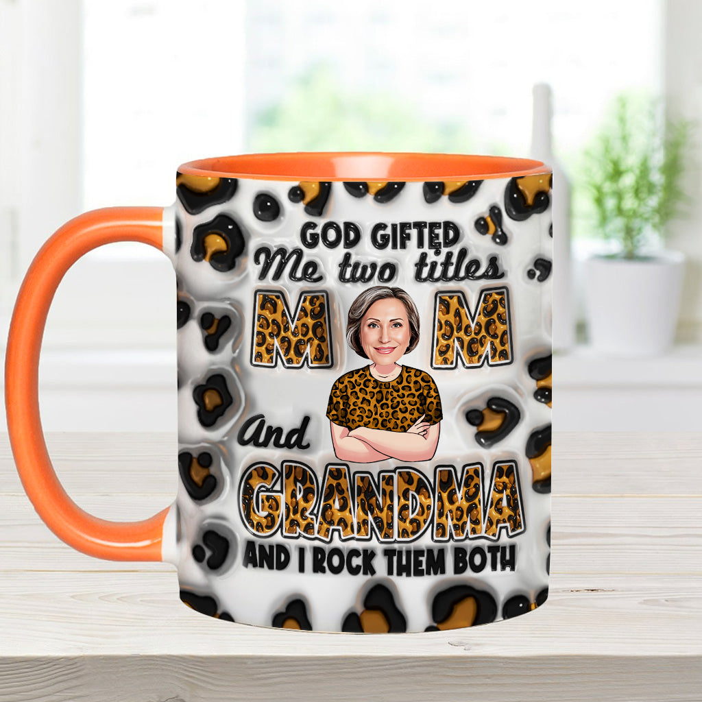 Dieu m'a offert deux titres - Mug personnalisé pour grand-mère