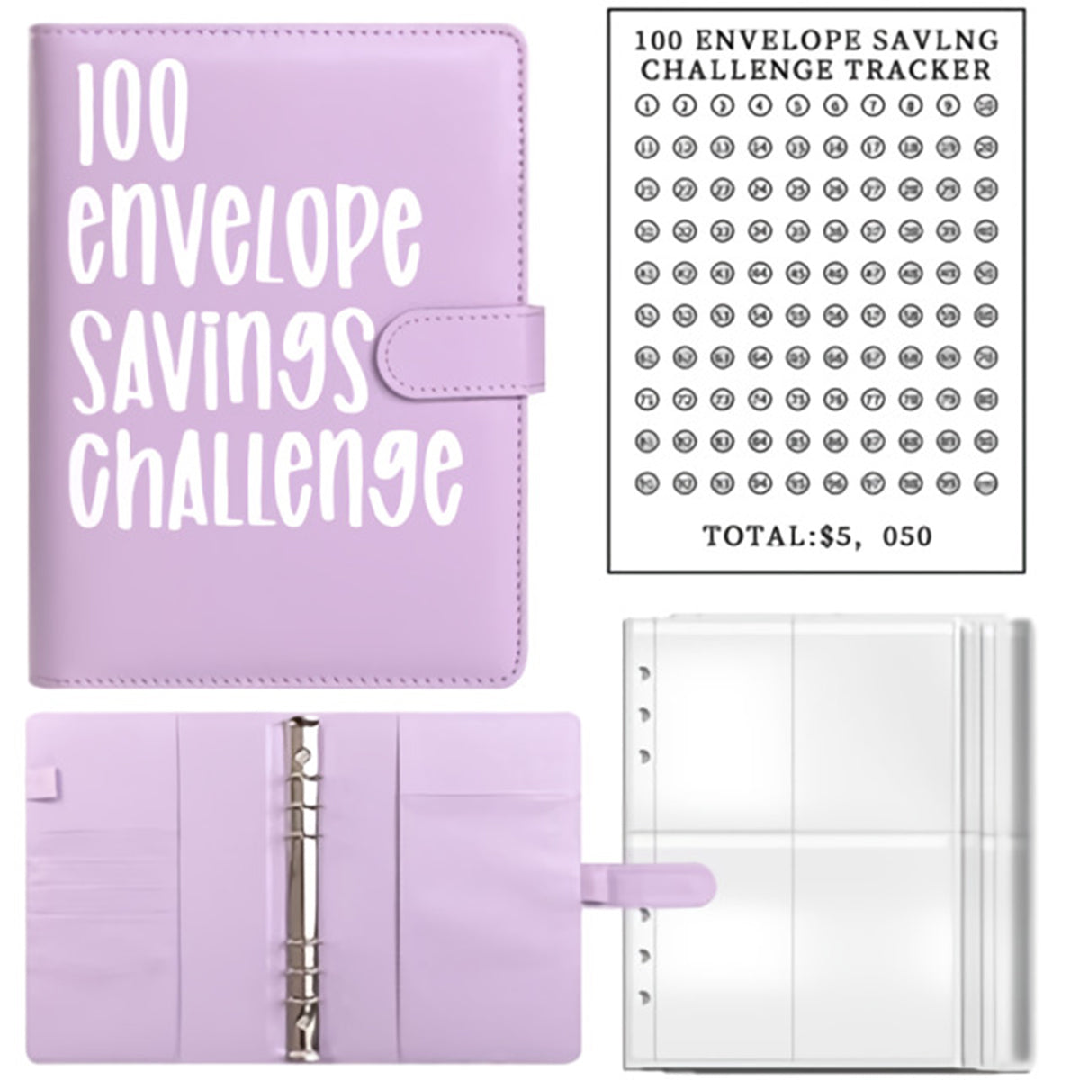 Money Saving Book - 100 Envelopes Money Saving Book Challenge