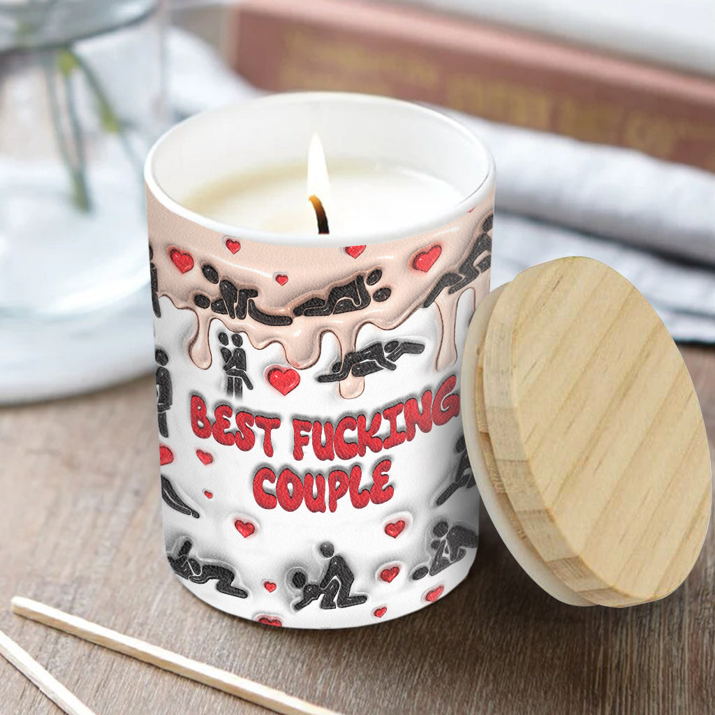 Meilleur couple du monde - Bougie personnalisée pour couple avec couvercle en bois
