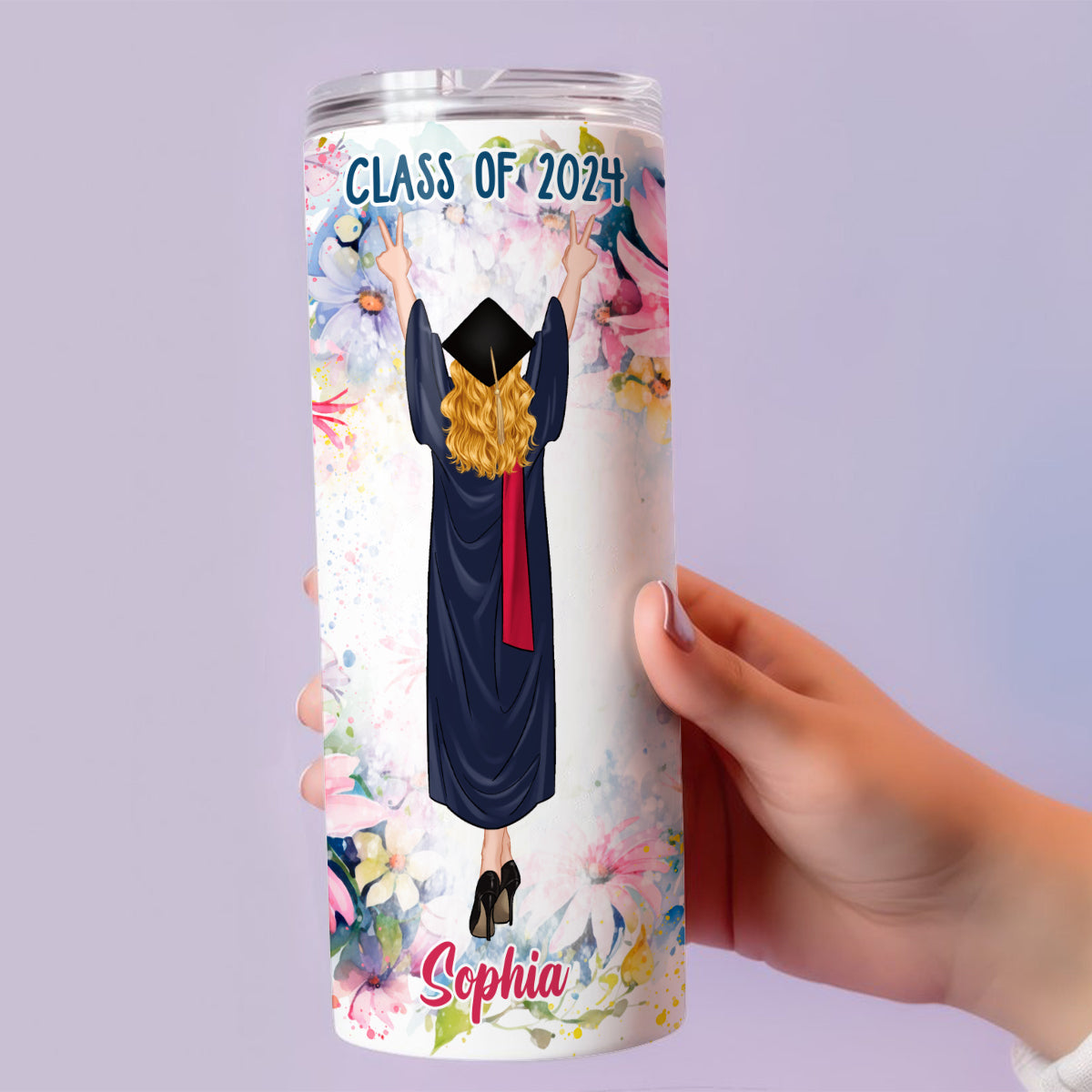 Happy Graduation Your Future Is Bright - Personalized Graduation Skinny Tumbler
