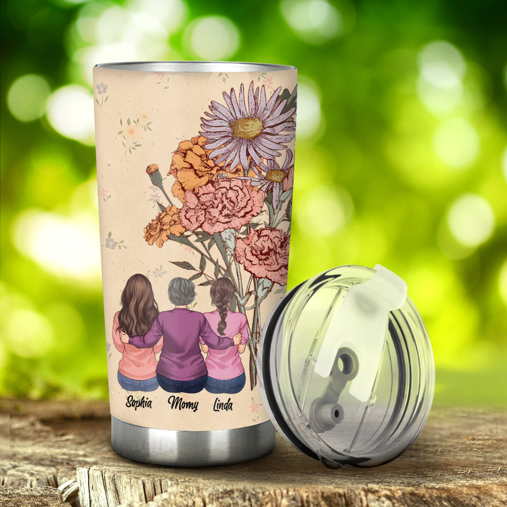 Fleurs de naissance pour la mère et les enfants - Gobelet personnalisé pour la maman