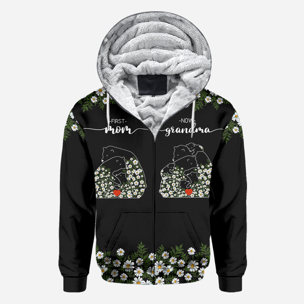 Première maman, maintenant grand-mère Bear Daisy - T-shirt personnalisé « Grand-mère »