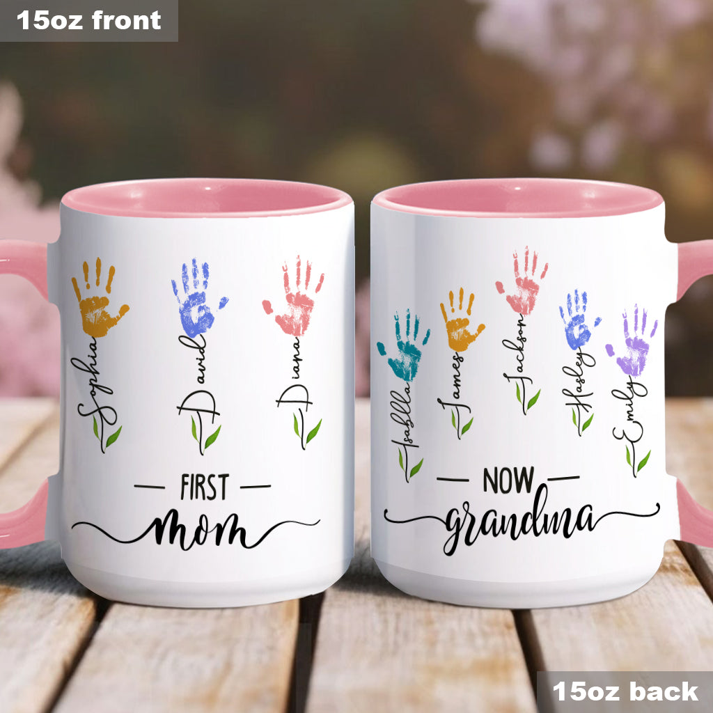 Première maman, maintenant grand-mère - Mug personnalisé « Maman »