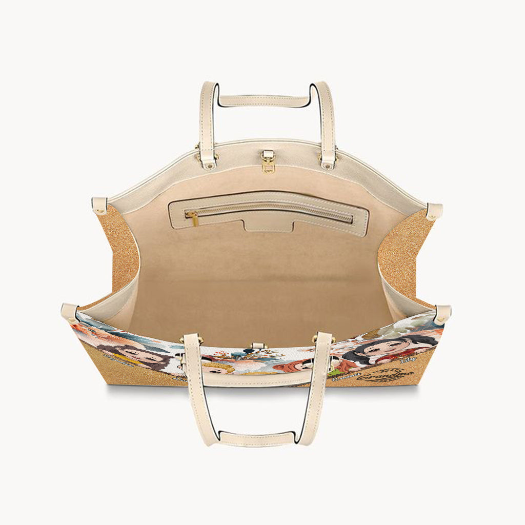 Meilleure grand-mère du monde (tous titres) - Sac à main en cuir personnalisé pour grand-mère