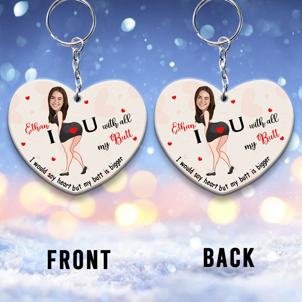 Je t'aime de tout mon cœur - Porte-clés personnalisé pour couple avec photo et nom - Je t'aime de tout mon être