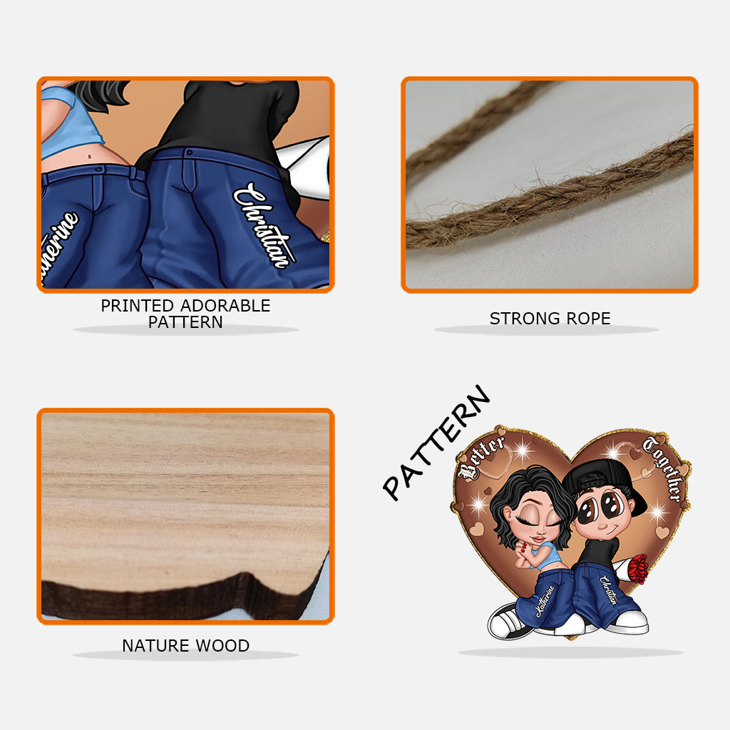 Couple Y2K - Panneau en bois personnalisé pour couple