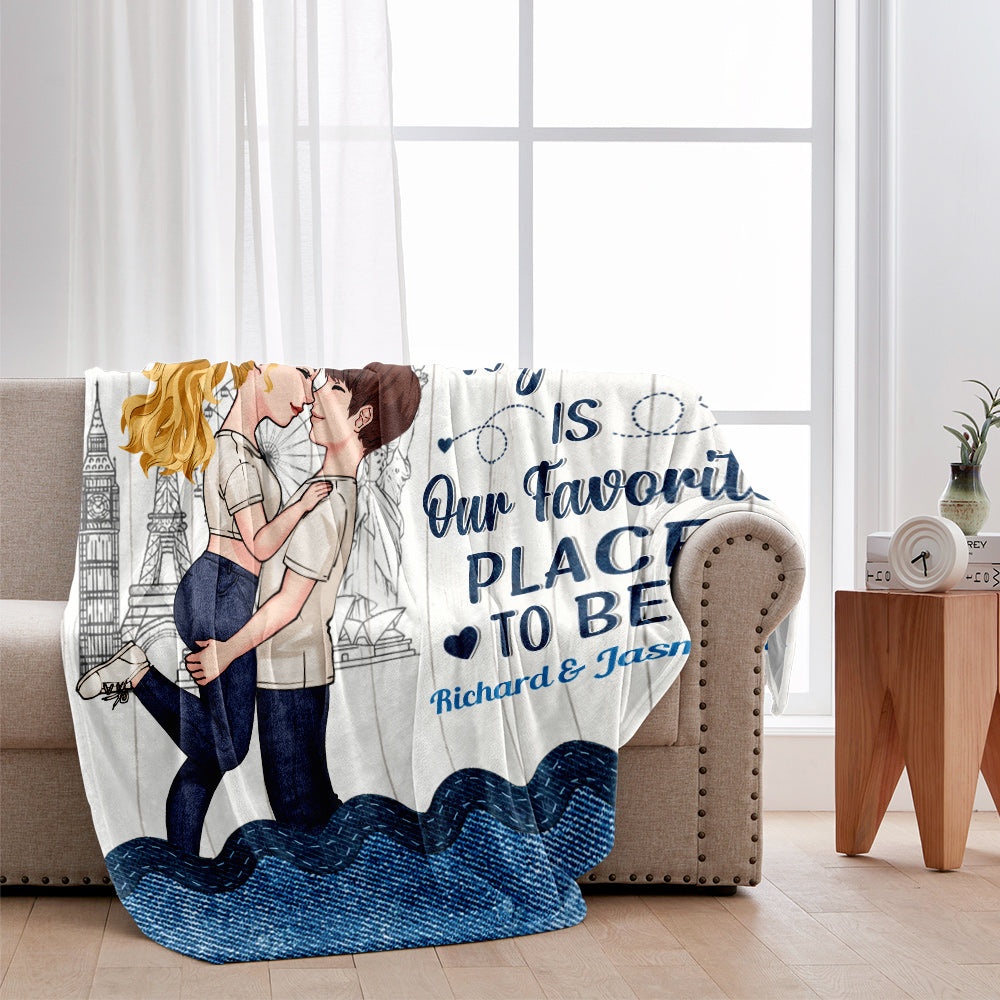 Être ensemble, c'est notre endroit préféré - Couverture personnalisée pour couples