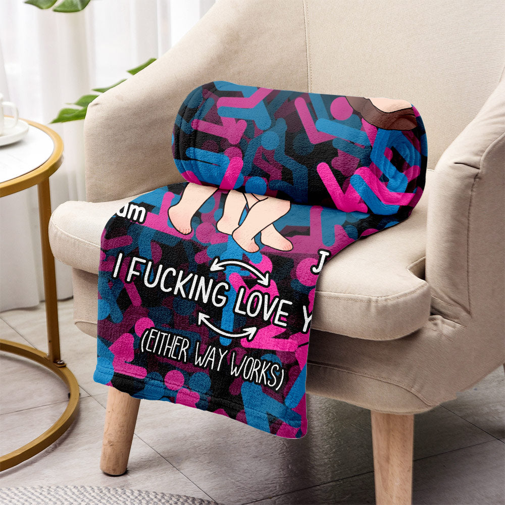Couverture personnalisée pour couple « Je t'aime » humoristique