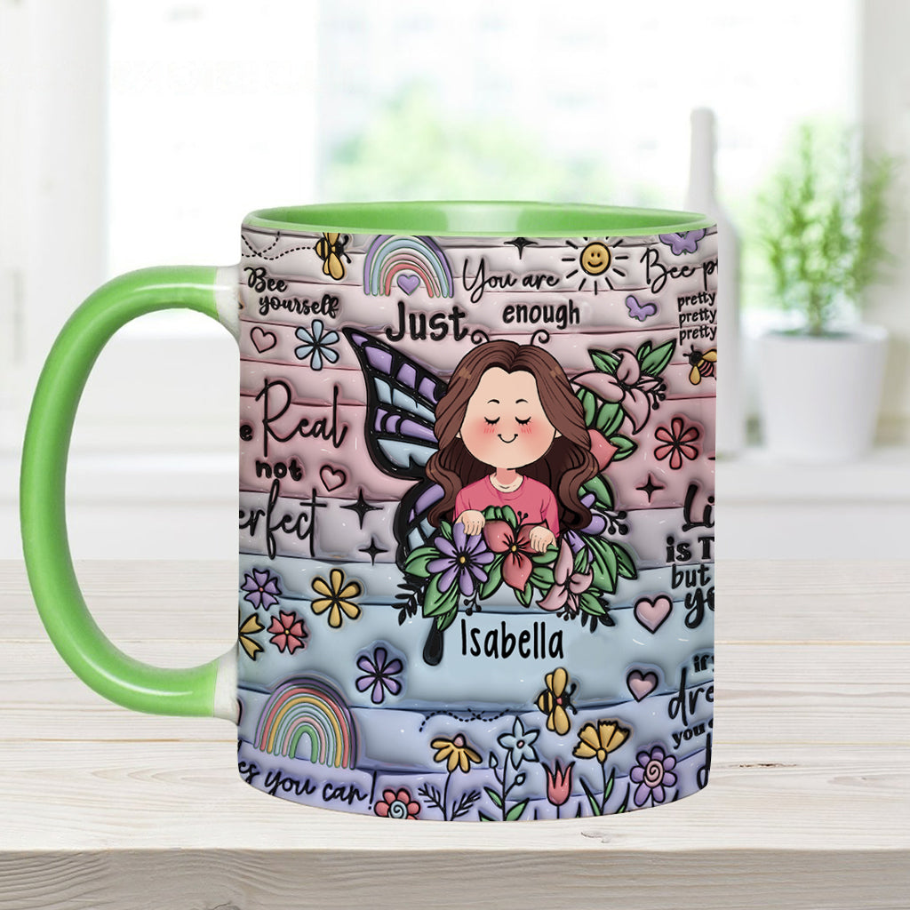 Mug personnalisé avec papillons, citations inspirantes et affirmations positives