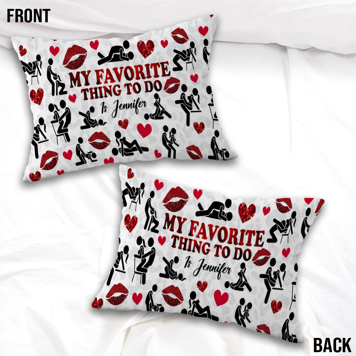 Ma chose préférée à faire, c'est toi - Housse de coussin rectangulaire personnalisée pour couple