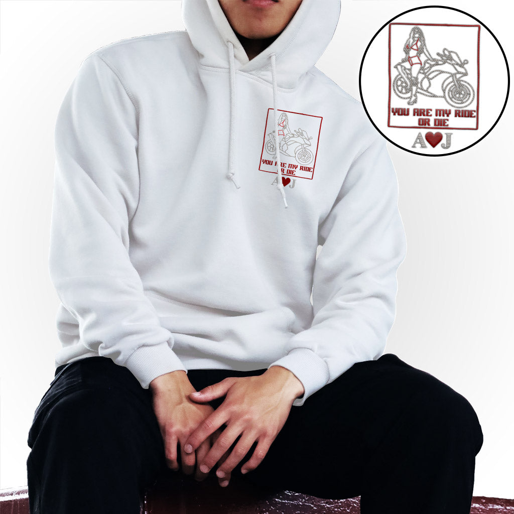 Ride Or Die - Personalized Biker Embroidered Hoodie