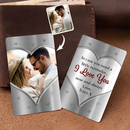 A Little Reminder Upload Photo - Personalized Couple Wallet Insert Card