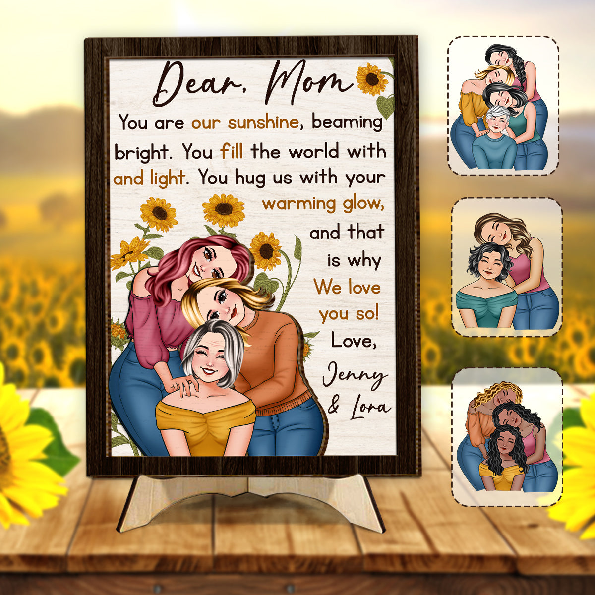 You Are My Sunshine - Personalized Mother 2 Layered Wood Sign / Wood Plaque