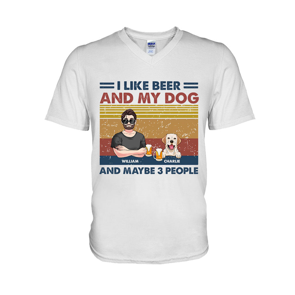 J'aime la bière et mes chiens - T-shirt et sweat à capuche personnalisés pour chiens