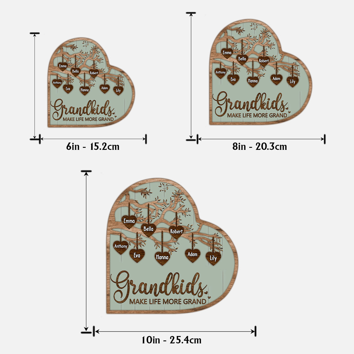 Les petits-enfants rendent la vie plus belle - Plaque en bois personnalisée pour grand-mère (2 couches)