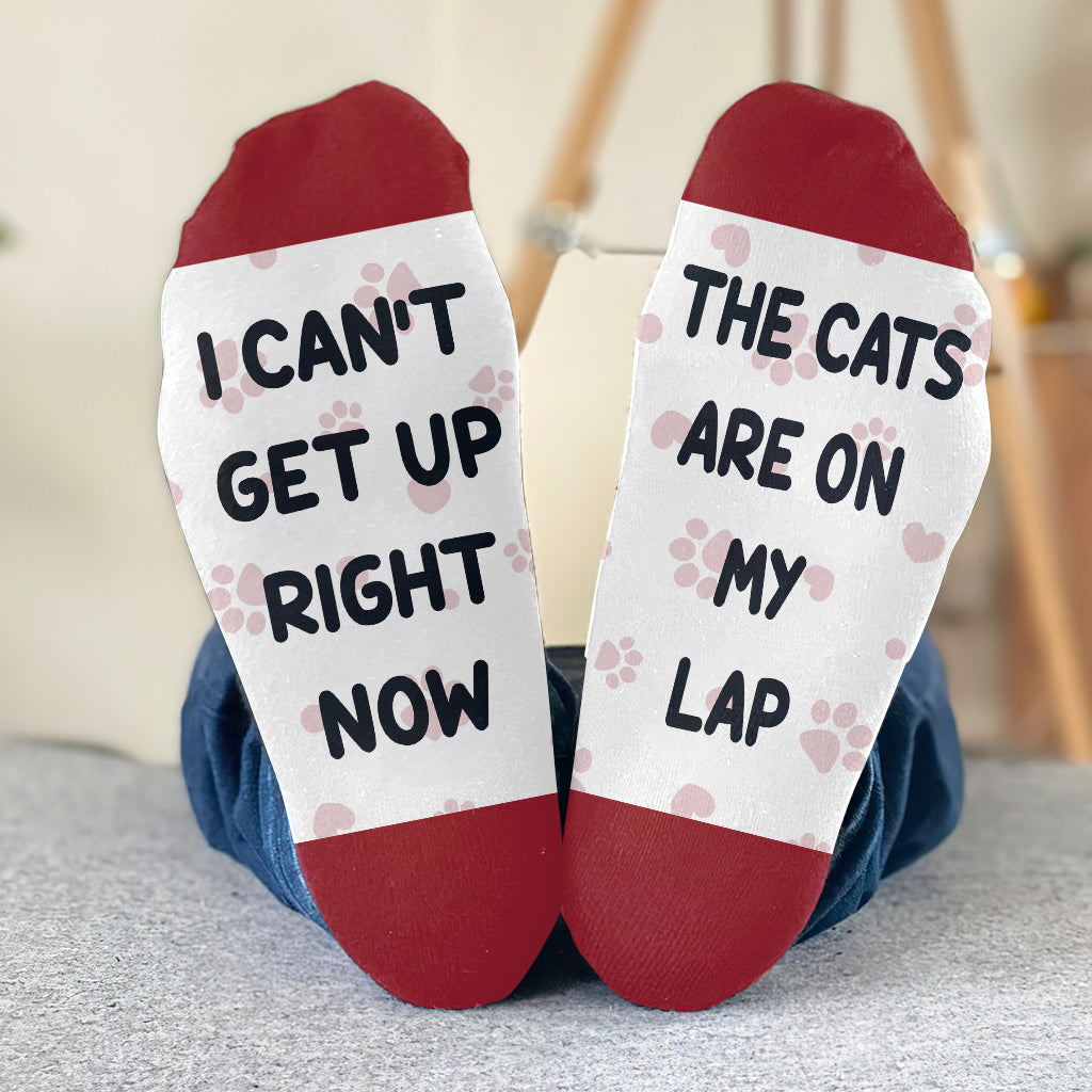 The Cats Are On My Lap - Personalized Cat Socks