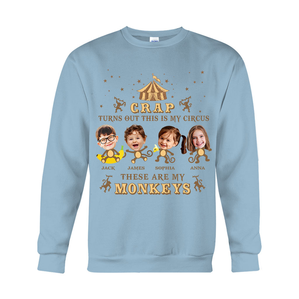 Ceci est mon cirque, ce sont mes singes - T-shirt et sweat à capuche personnalisés pour maman