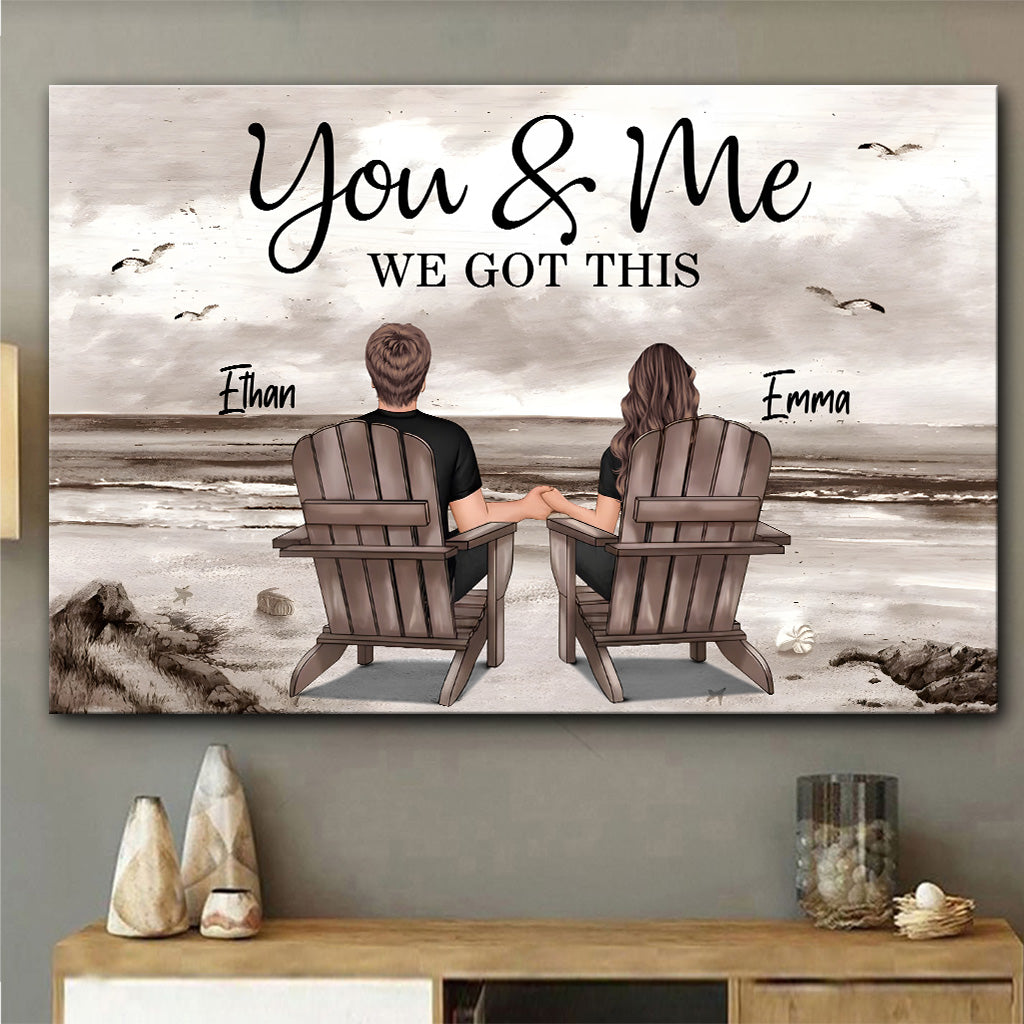 Paysage de plage pour couple - Toile et affiche personnalisées pour couple