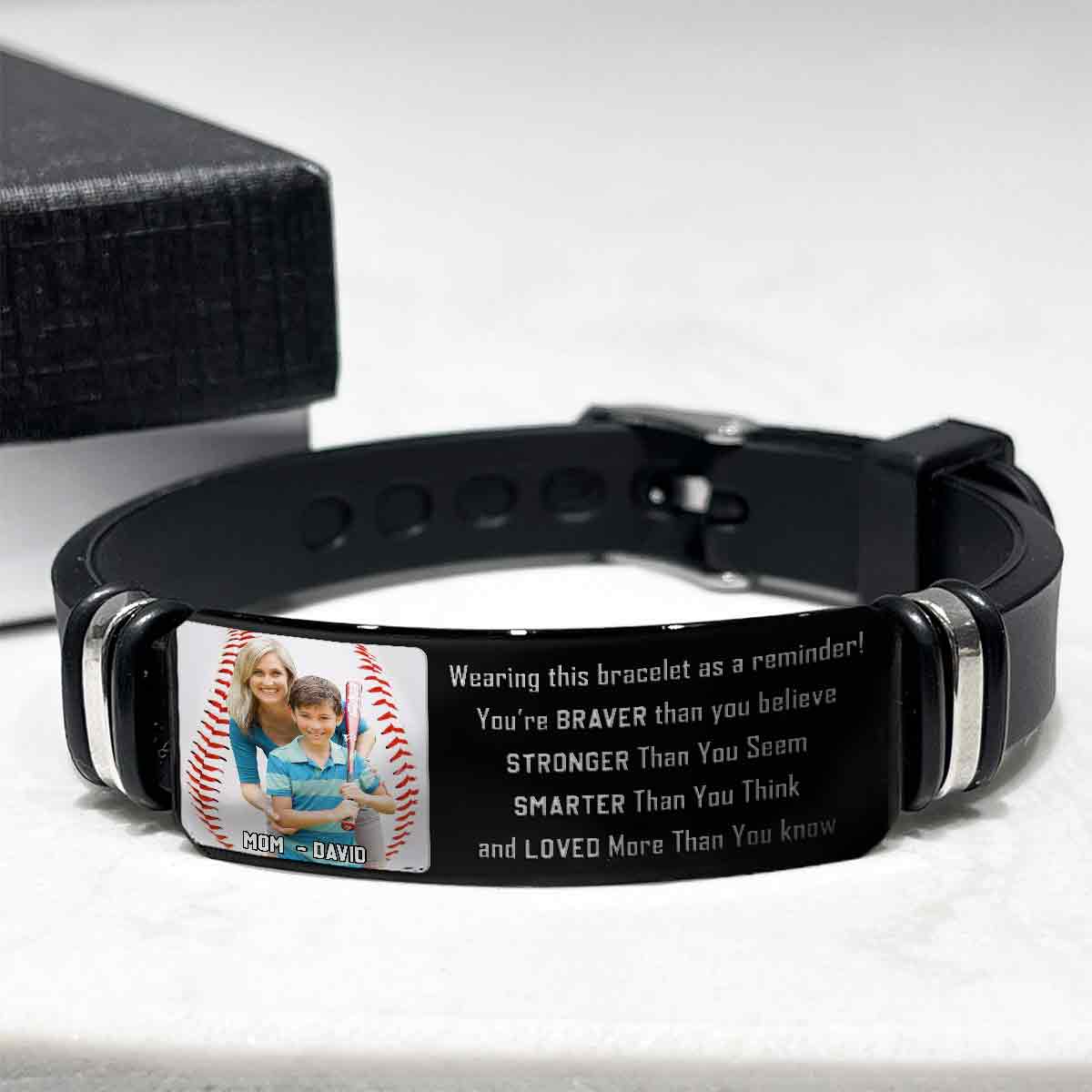 Tu es plus courageux que tu ne le crois - Bracelet de baseball personnalisé gravé