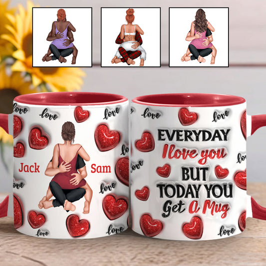 Mug personnalisé pour couple « Je t'aime tous les jours »