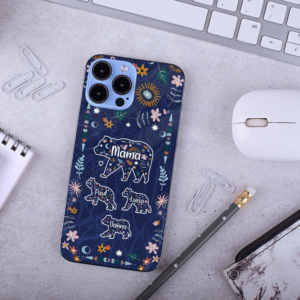 Mama Bear Floral - Personalized Mother Phone Case