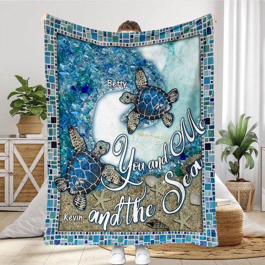 Toi, moi et la plage - Couverture personnalisée pour couples