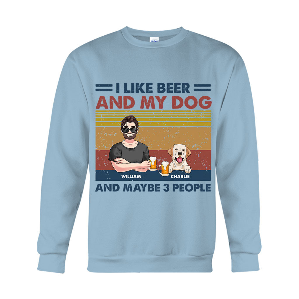 J'aime la bière et mes chiens - T-shirt et sweat à capuche personnalisés pour chiens