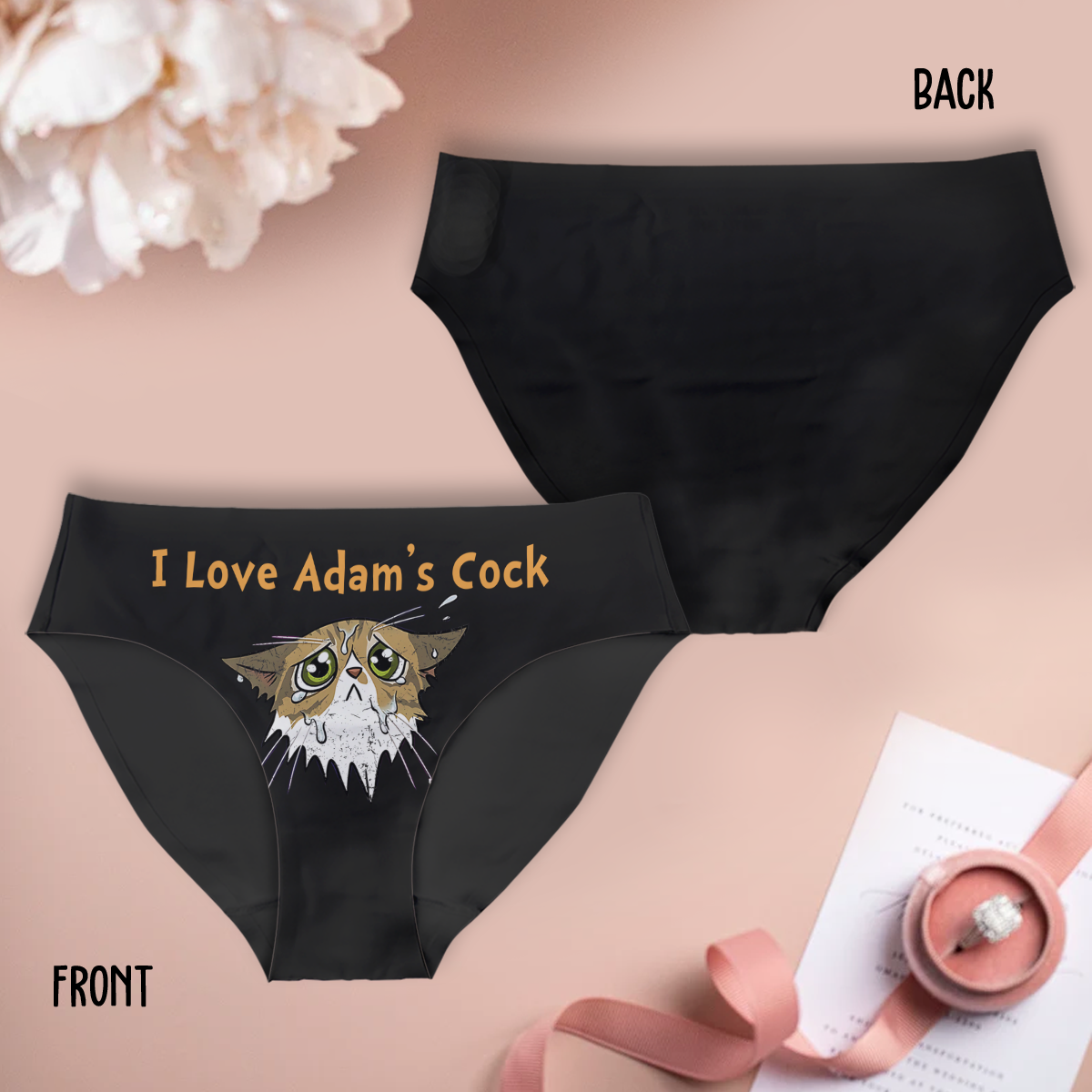 J'aime votre poulet et votre chaton - Culottes personnalisées pour couples (femme) et boxers pour hommes