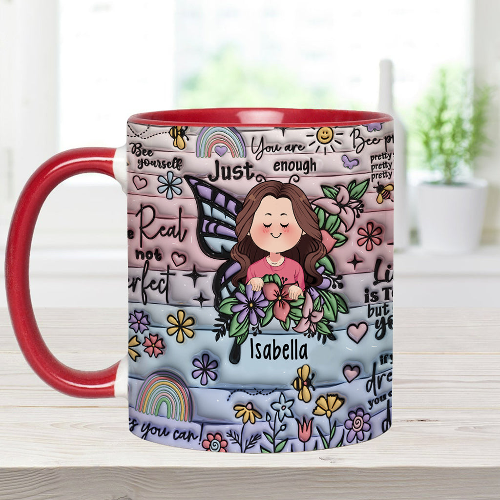 Mug personnalisé avec papillons, citations inspirantes et affirmations positives