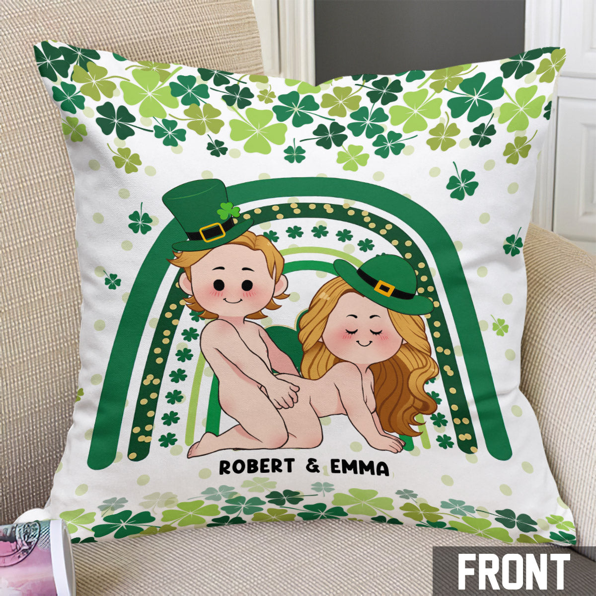 « Quelle chance de t’avoir, toi et tes fesses ! » - Coussin décoratif personnalisé pour couple