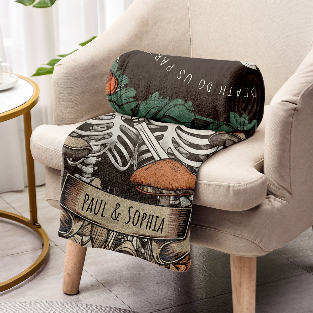 Till Death Do Us Part - Personalized Skull Blanket