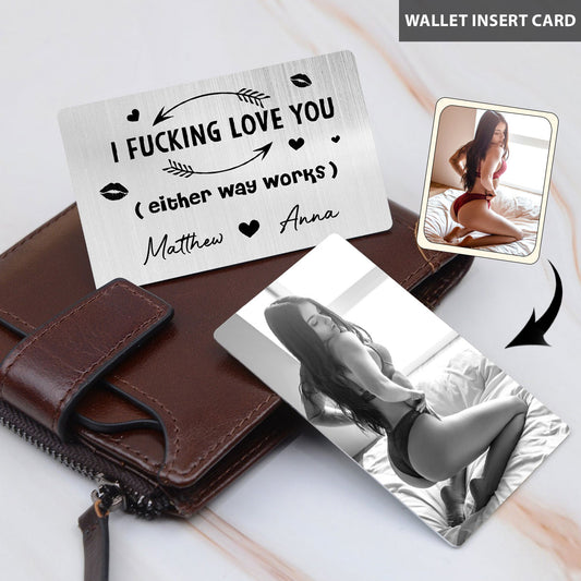 Je t'aime - Carte personnalisée pour portefeuille de couple