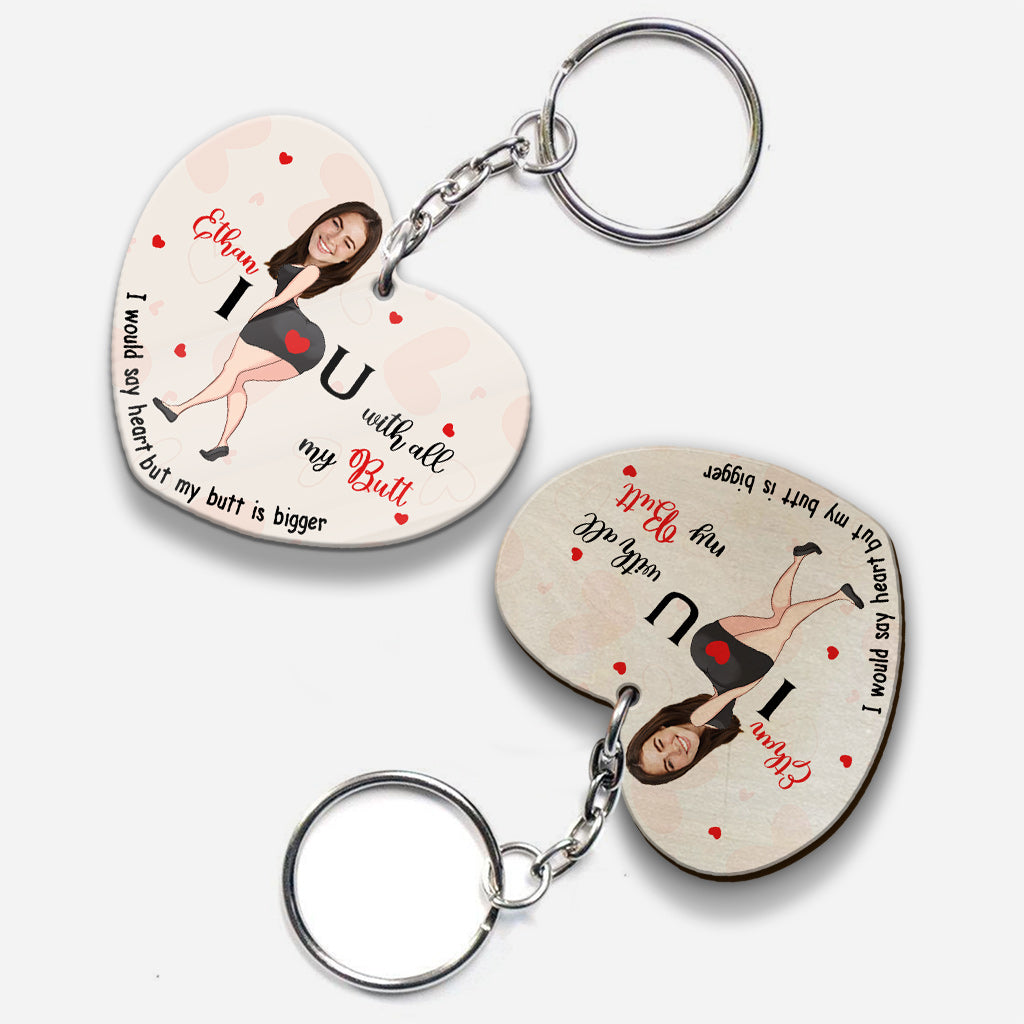 Je t'aime de tout mon cœur - Porte-clés personnalisé pour couple avec photo et nom - Je t'aime de tout mon être