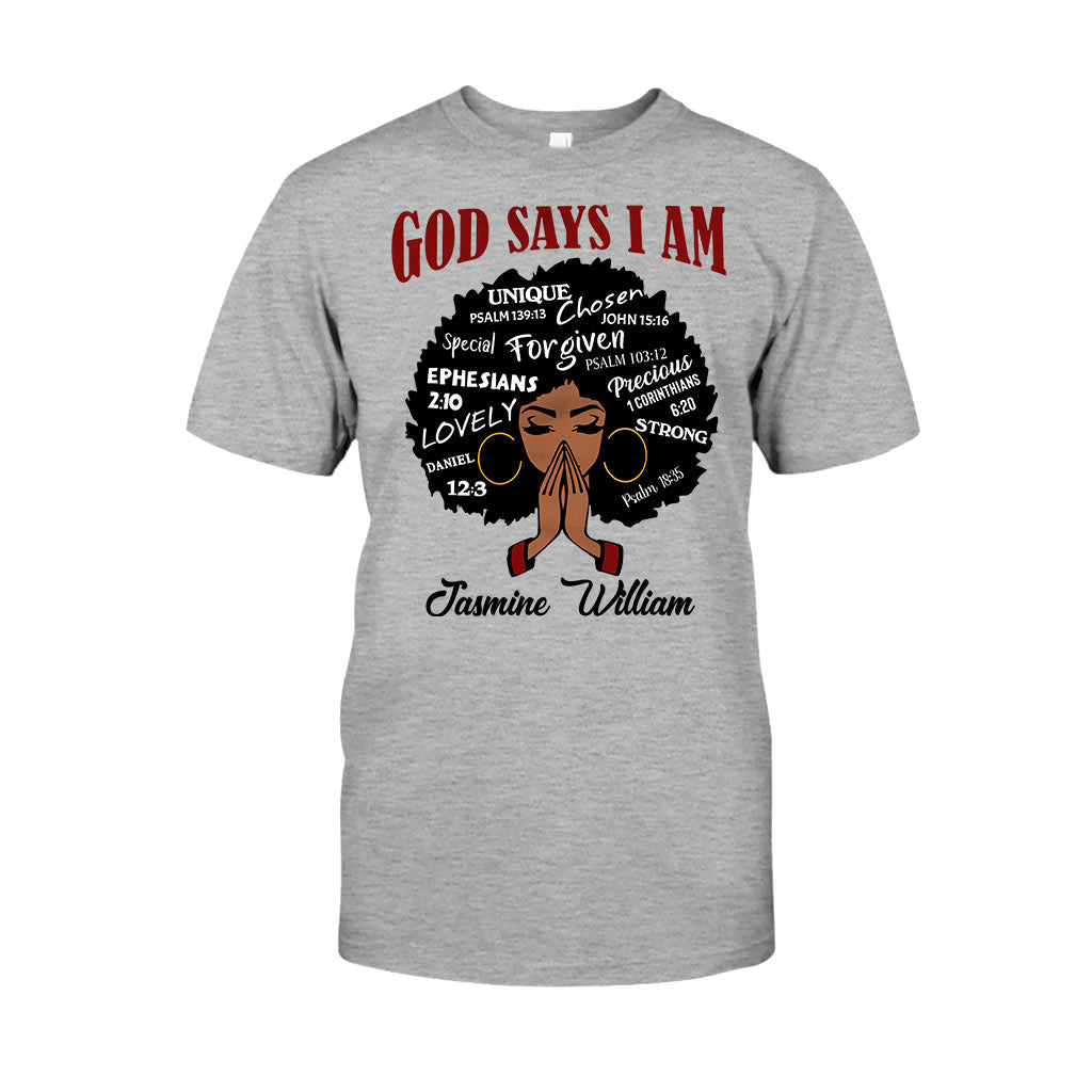 Dieu dit que je suis - T-shirt et sweat à capuche personnalisés pour afro-américains