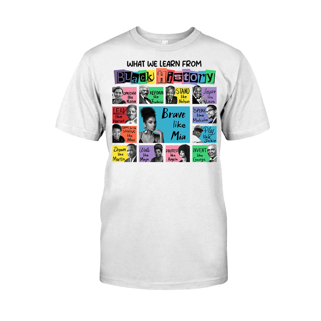 Ce que nous apprenons de l'histoire des Noirs - T-shirt et sweat à capuche afro-américains personnalisés