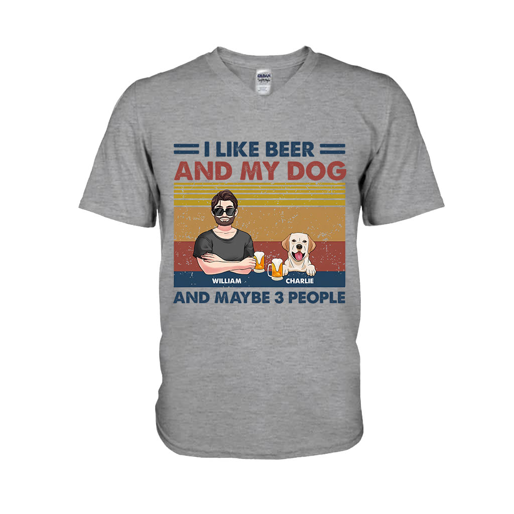 J'aime la bière et mes chiens - T-shirt et sweat à capuche personnalisés pour chiens