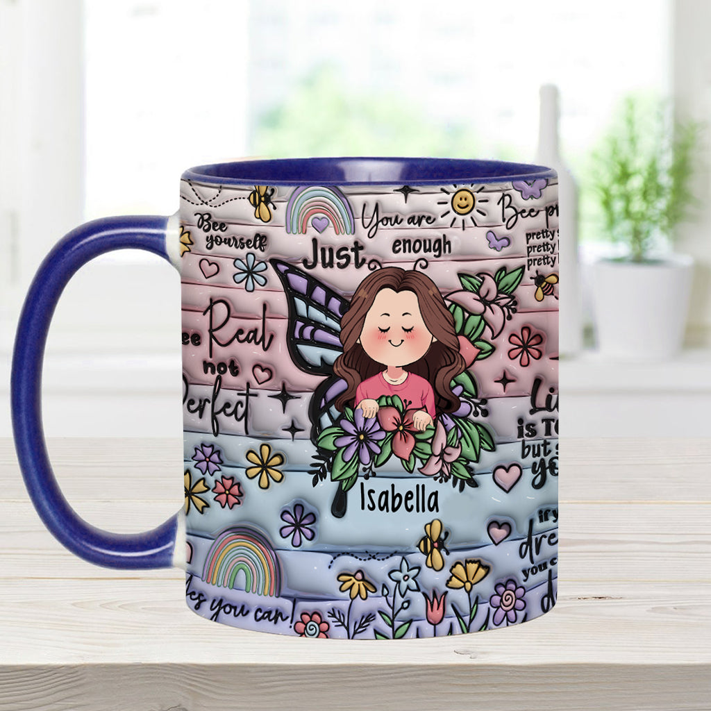 Mug personnalisé avec papillons, citations inspirantes et affirmations positives