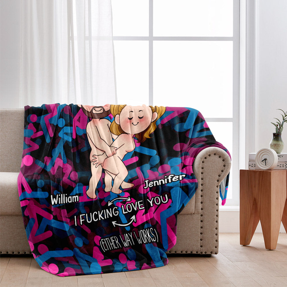 Couverture personnalisée pour couple « Je t'aime » humoristique