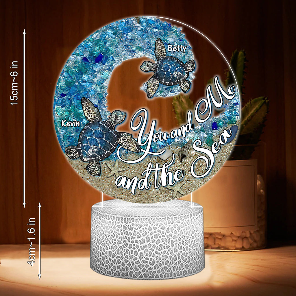Toi et moi à la plage - Socle lumineux personnalisé en forme de couple