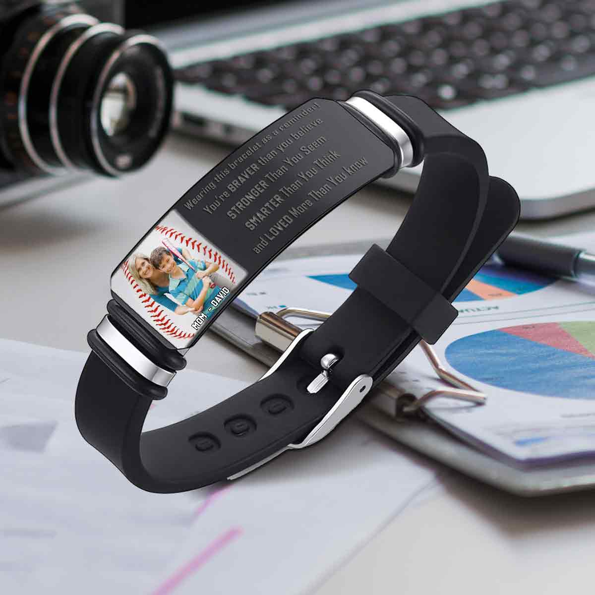 Tu es plus courageux que tu ne le crois - Bracelet de baseball personnalisé gravé