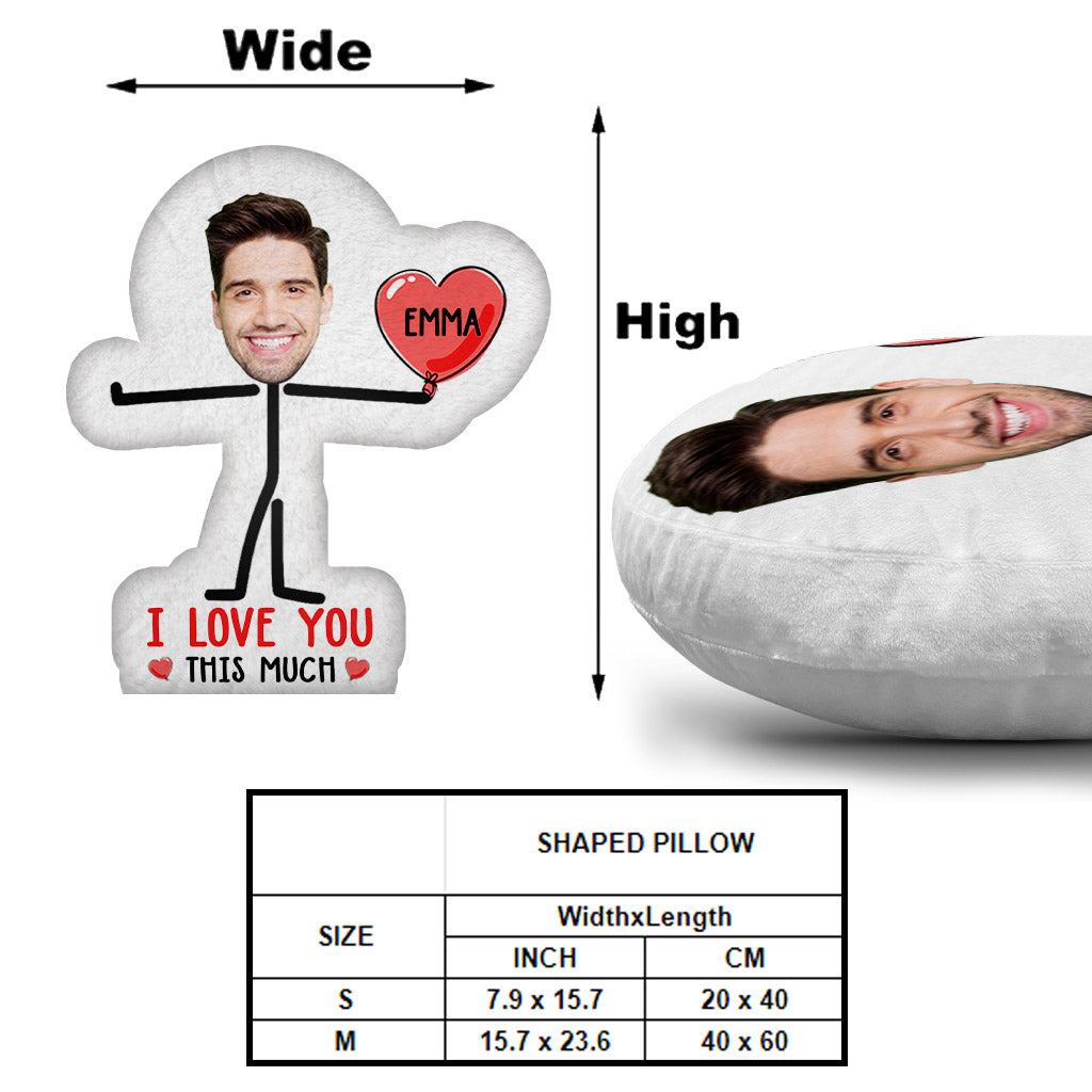 Porte-clés photo personnalisé « Je t'aime tellement » pour couples - Coussin personnalisé en forme de couple