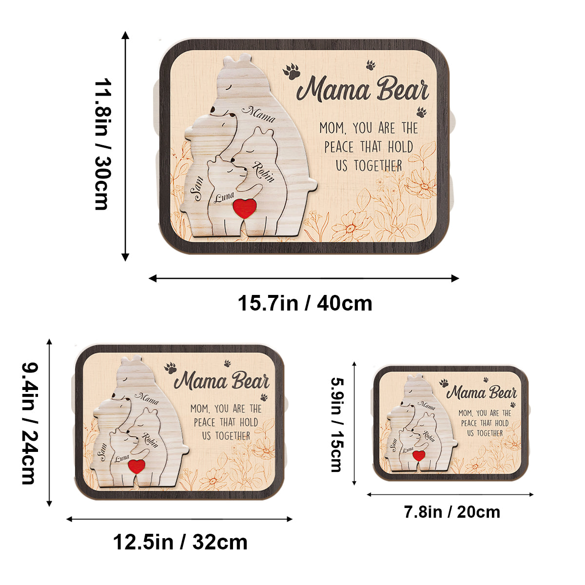 Maman, tu es le pilier de notre famille - Puzzle personnalisé avec le nom de maman