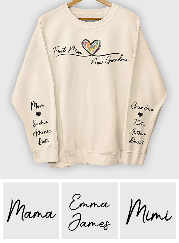 Première maman, maintenant grand-mère - T-shirt personnalisé « Grand-mère »