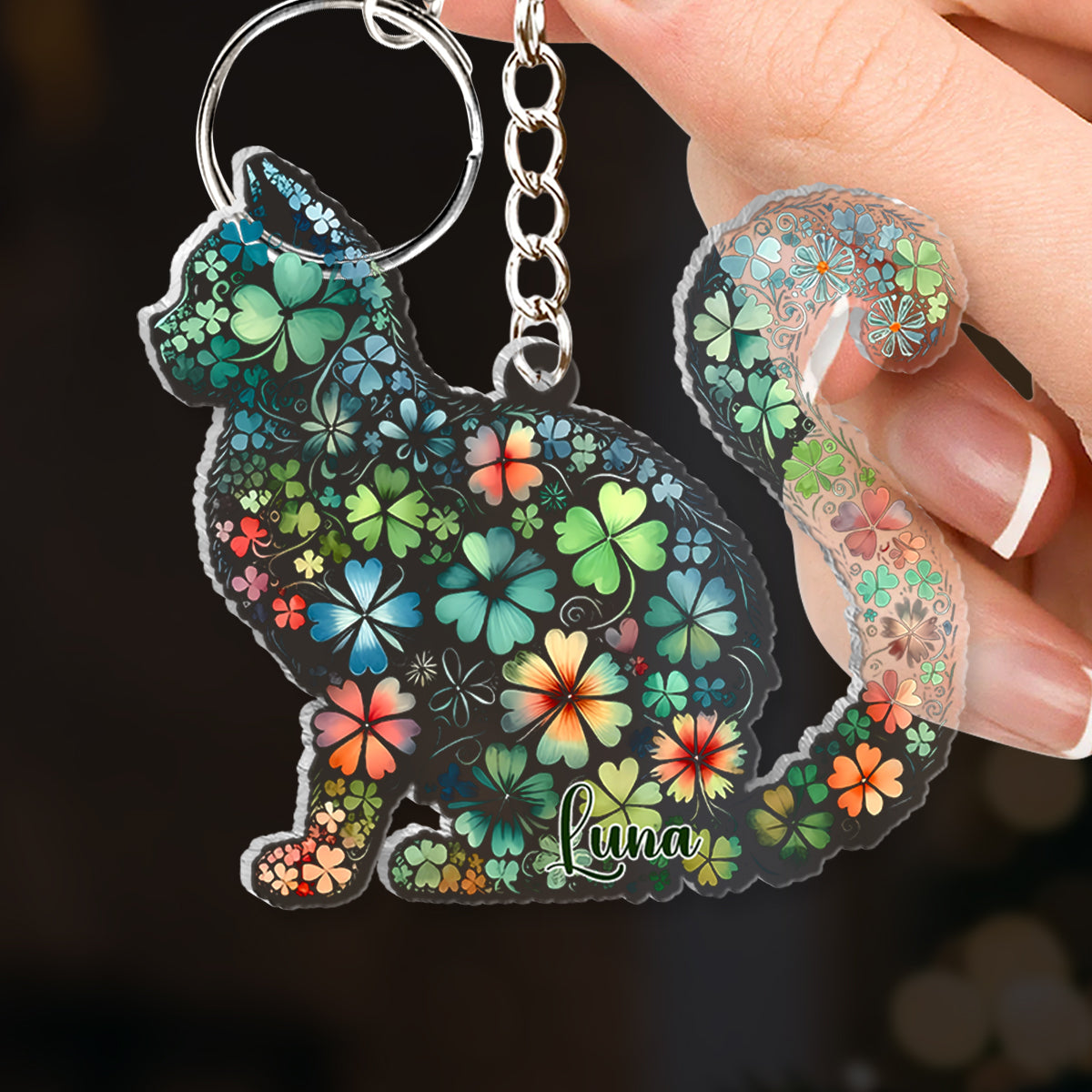 Porte-clés chat personnalisé Lucky Cat
