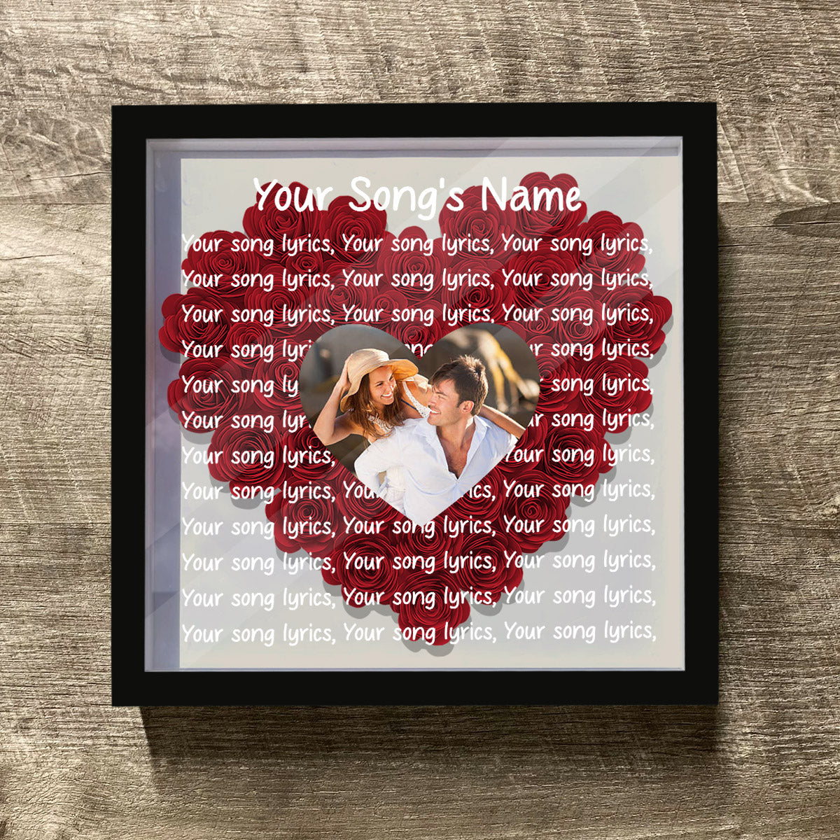 Paroles de chanson et photo personnalisées - Boîte à fleurs personnalisée pour couple
