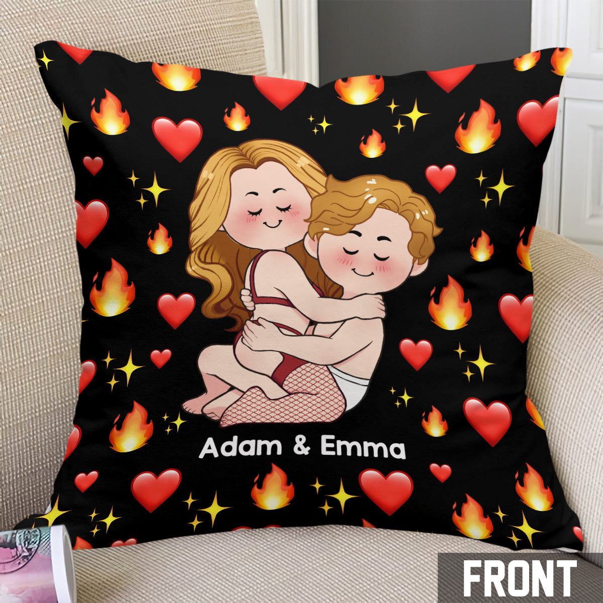 Merci d'être si sexy - Coussin décoratif personnalisé pour couple