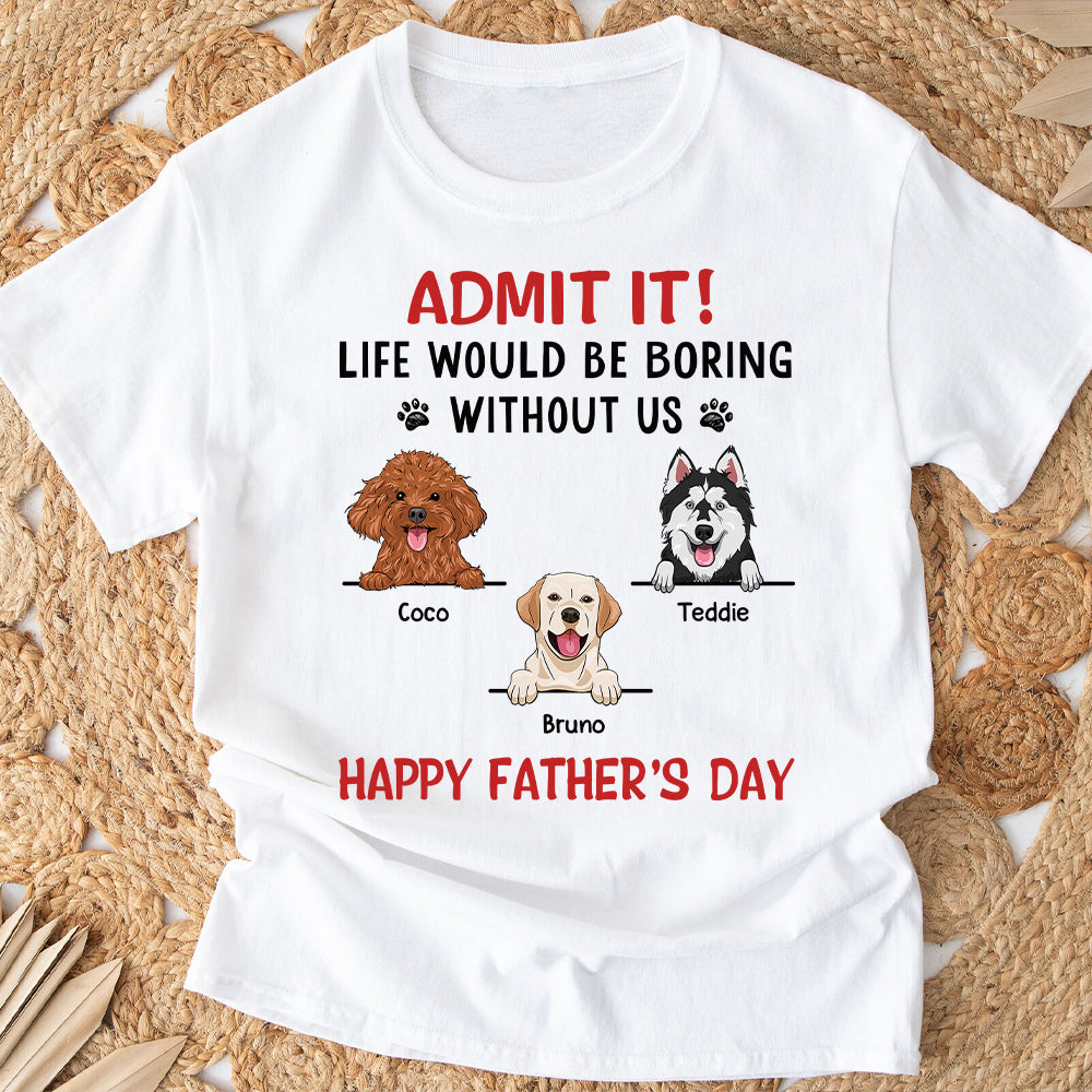 Bonne fête des pères au meilleur papa de chien ! T-shirt et sweat à capuche personnalisés pour papa.