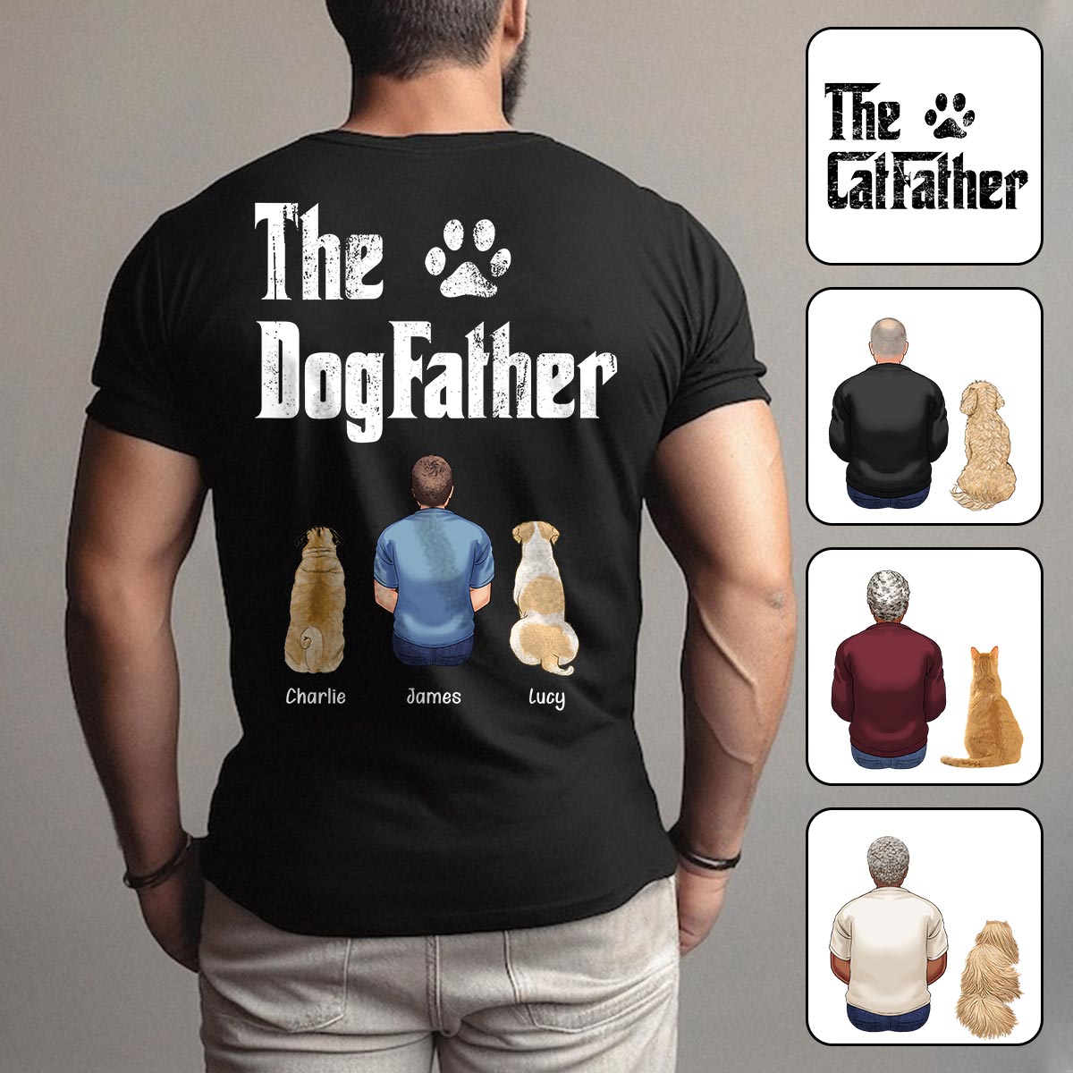 Le papa chien/chat - T-shirt et sweat à capuche personnalisés pour papa