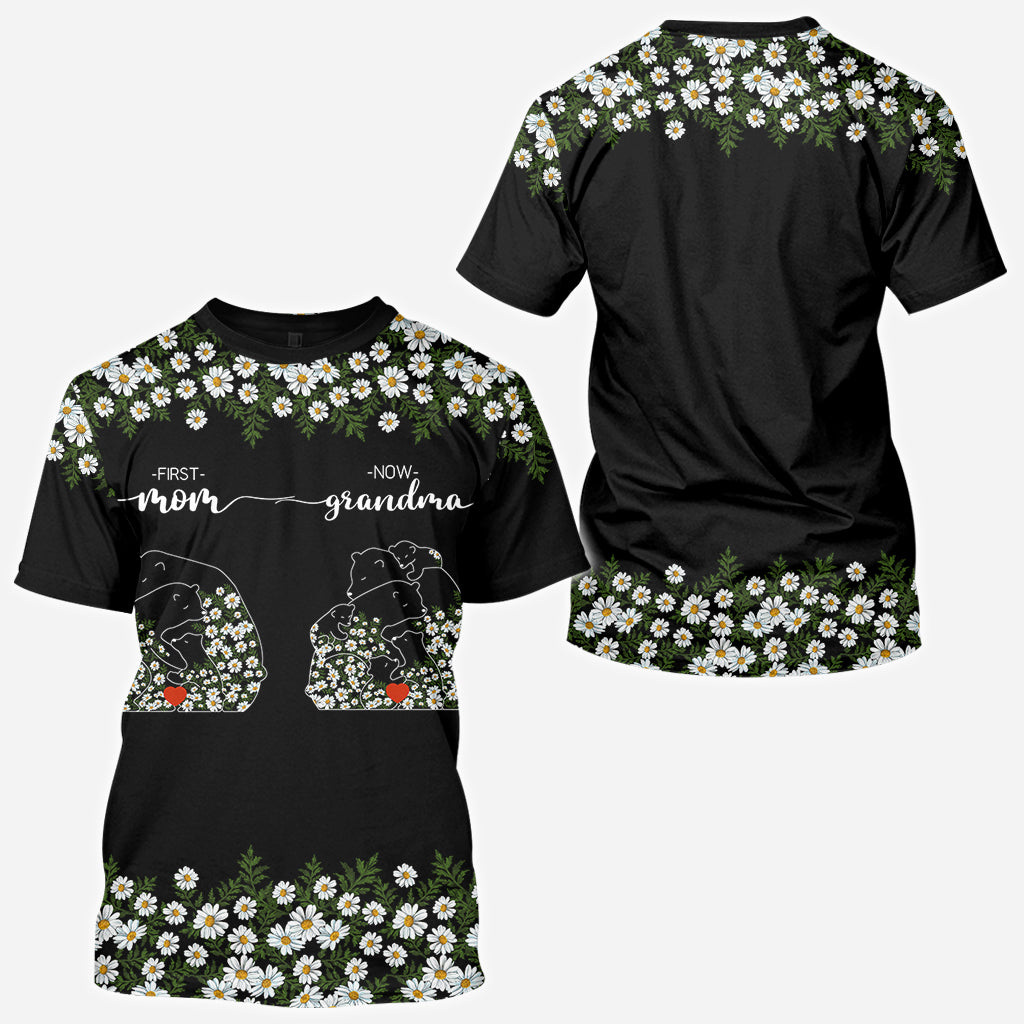 Première maman, maintenant grand-mère Bear Daisy - T-shirt personnalisé « Grand-mère »